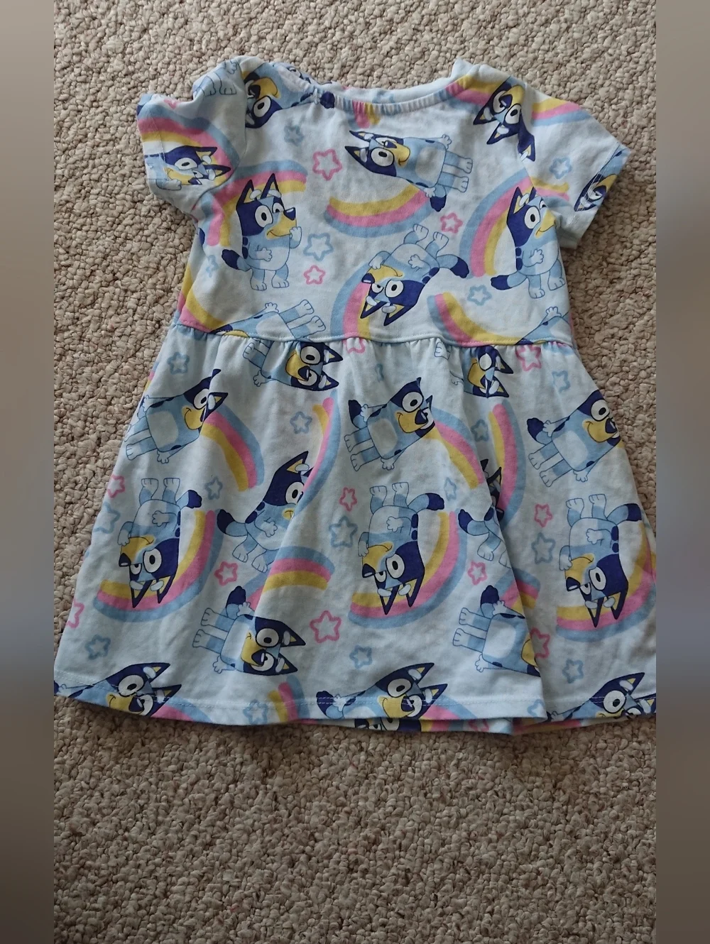 Bluey Short Sleeve Light Blue Girls' Dress Size 3T